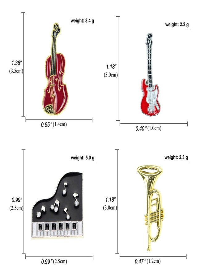 WCRAZYE 4 PCS Music Tape Pins Cute Enamel Badges Pins Set Piano Guitar Brooch Pins For Teachers Students for Jackets Backpack Shirt Lapel Button Pins (Music Pins) - Image 4